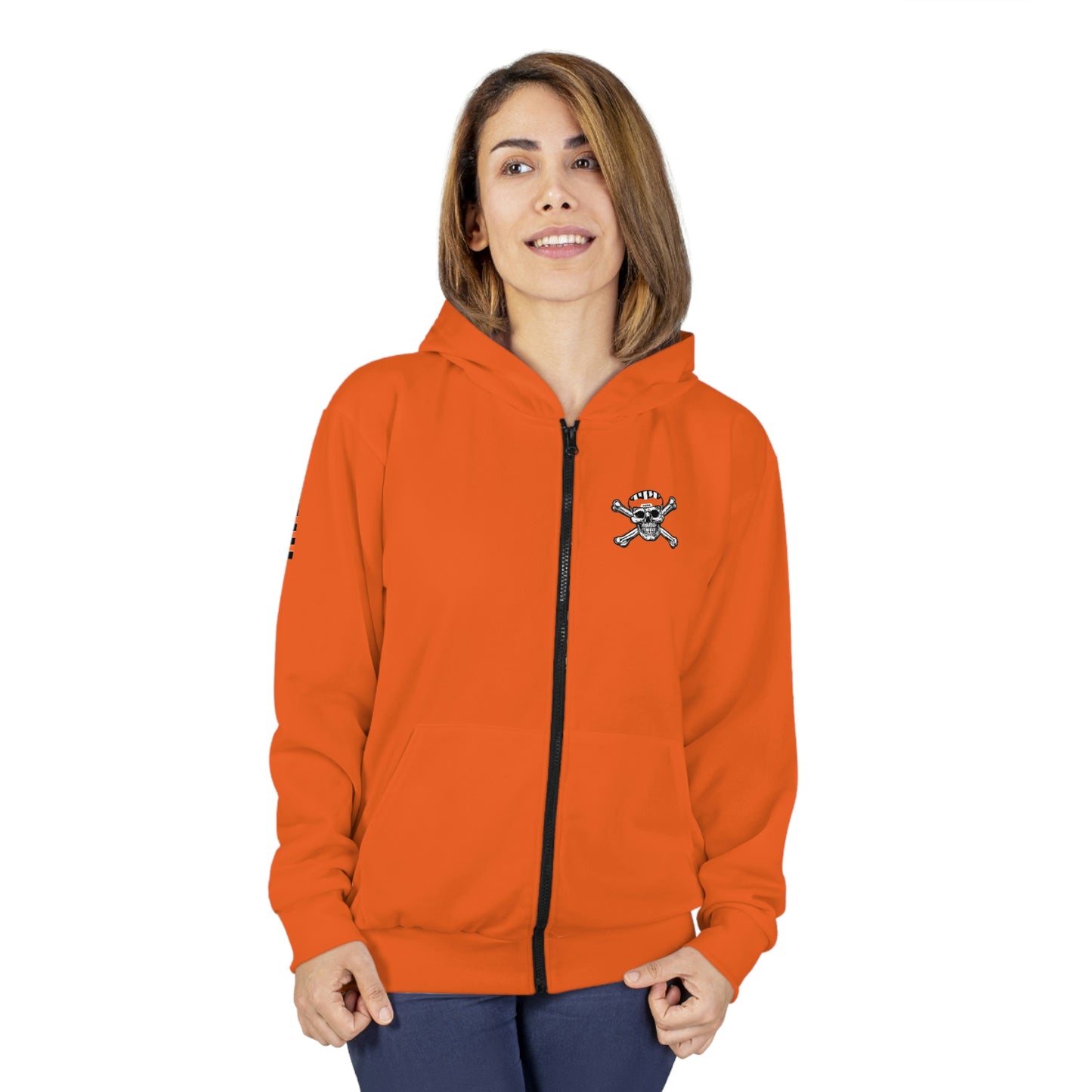 Orange Belding Tough AOP Unisex Zip Hoodie