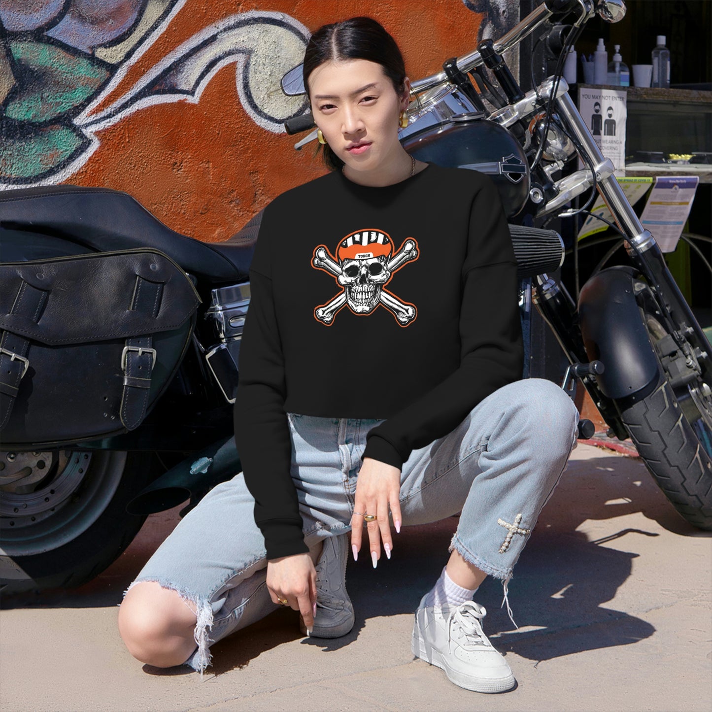 Women's Skull Cropped Sweatshirt