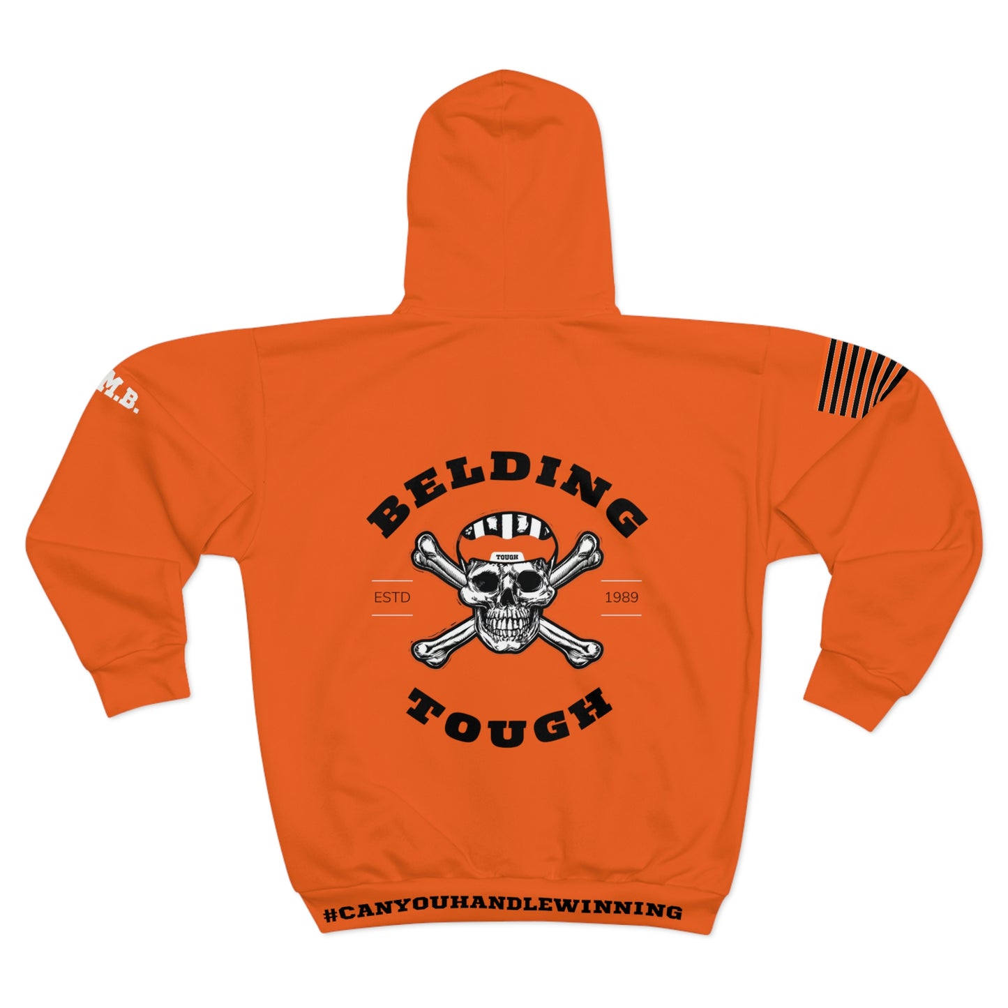 Orange Belding Tough AOP Unisex Zip Hoodie