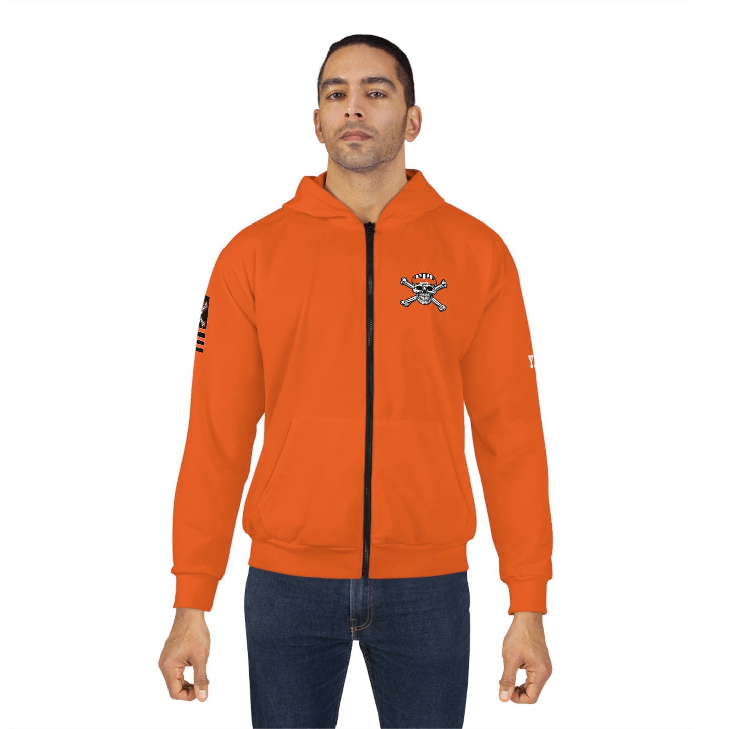 Orange Belding Tough AOP Unisex Zip Hoodie