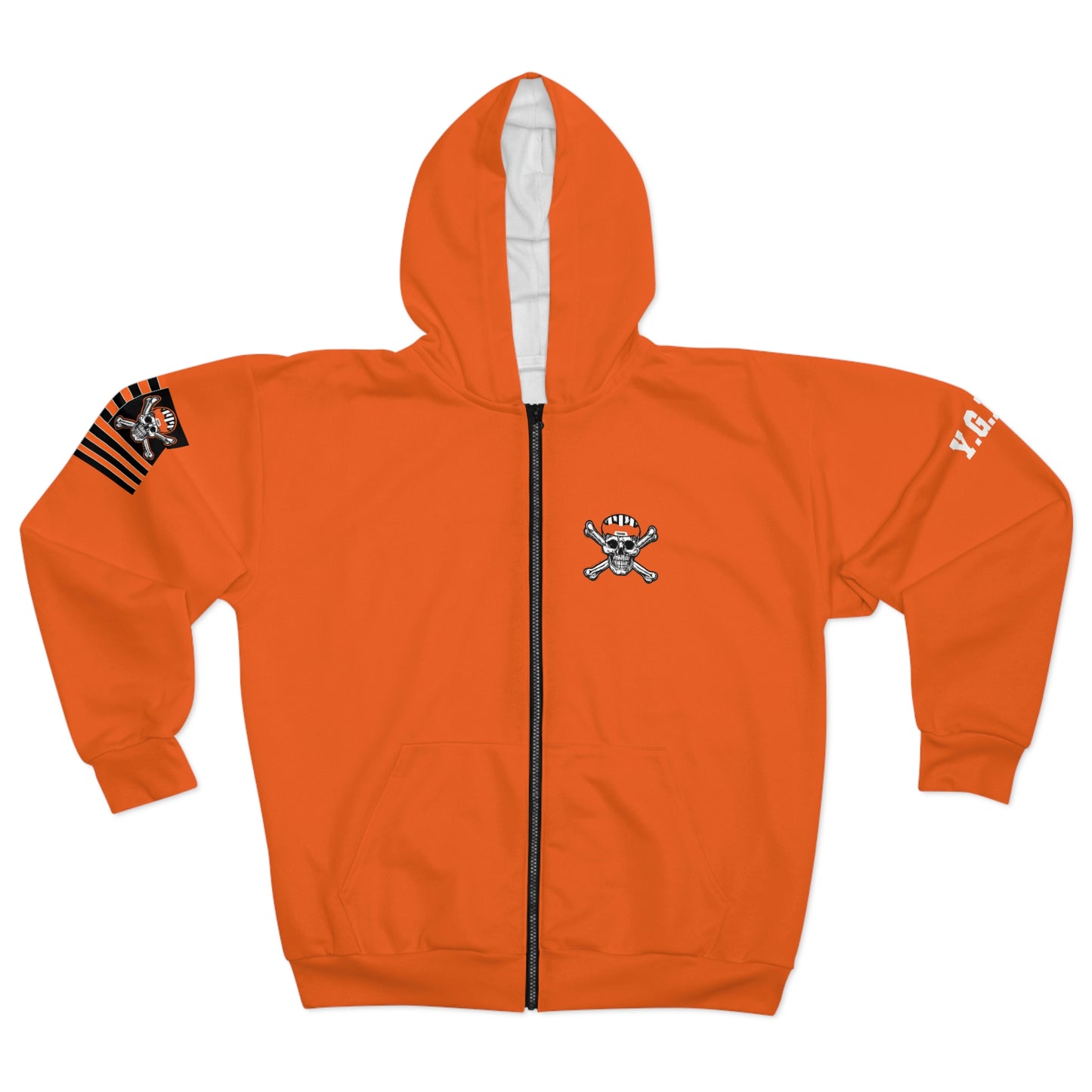Orange Belding Tough AOP Unisex Zip Hoodie